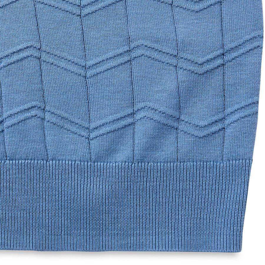 Paolo Pecora Maglia Chevron Seta Cotone- Azzurro Novità