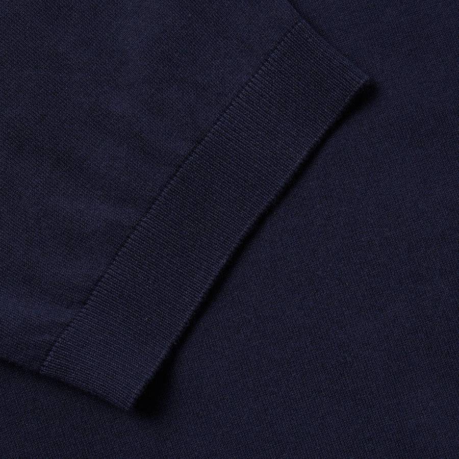 Paolo Pecora Maglia Girocollo in Puro Cotone Extrafine - Blu Navy Sconto