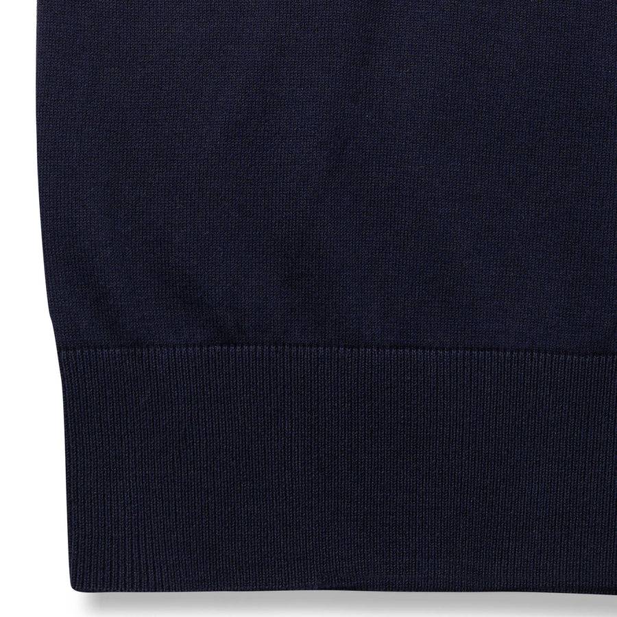 Paolo Pecora Maglia Girocollo in Puro Cotone Extrafine - Blu Navy Sconto