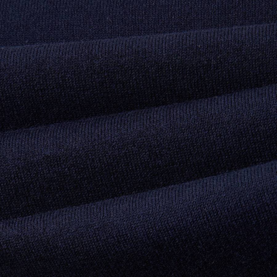 Paolo Pecora Maglia Girocollo in Puro Cotone Extrafine - Blu Navy Sconto