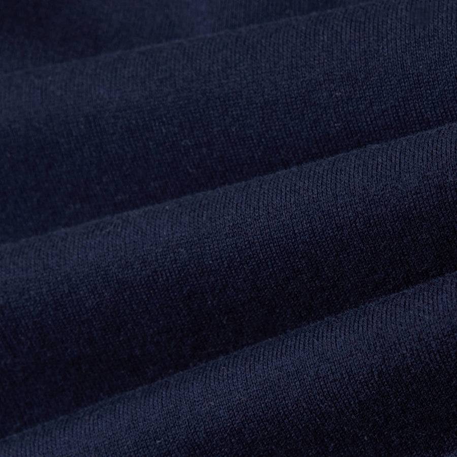 Paolo Pecora Maglia Girocollo in Puro Cotone Extrafine - Blu Navy con Dettagli Bianchi Offerta