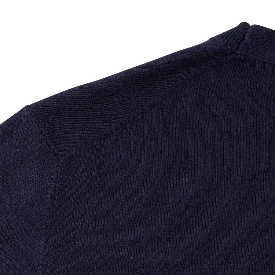 Paolo Pecora Maglia Manica Lunga in Puro Cotone Extrafine - Blu Vendita Calda