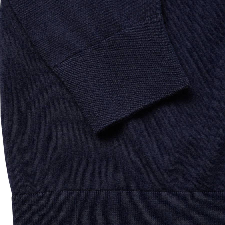 Paolo Pecora Maglia Manica Lunga in Puro Cotone Extrafine - Blu Vendita Calda