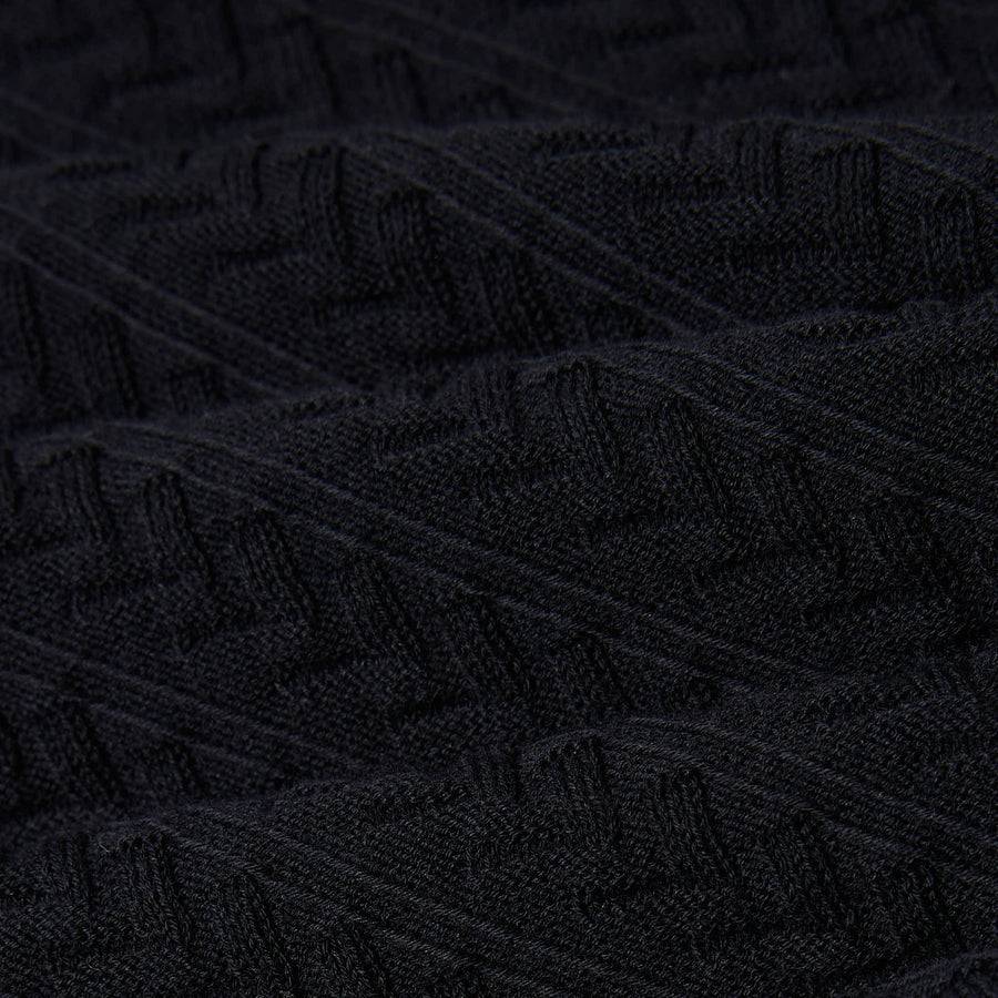 Paolo Pecora Polo Manica Corta in Puro Cotone Extrafine - Nero Vendita Economica
