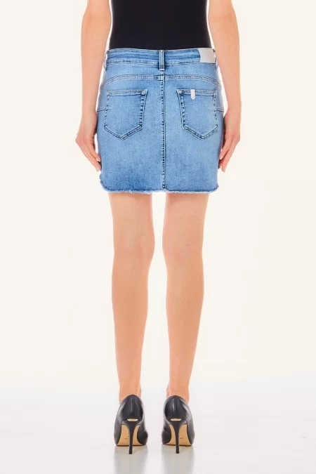 LIU JO BLUE DENIM GONNA MINI B UP FAME REG.W Sostegno trimestrale