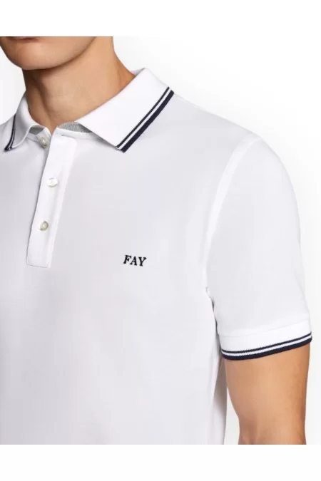 FAY POLO DB COLLAR PIQUET STR STRIPES Prezzo Ridotto