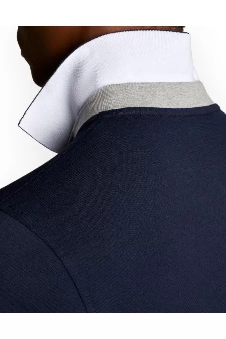 FAY POLO DB COLLAR PIQUET STR BICOLOR Sottocosto