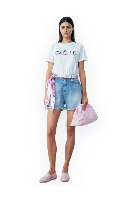 GAELLE SHORT IN DENIM Flash Sale