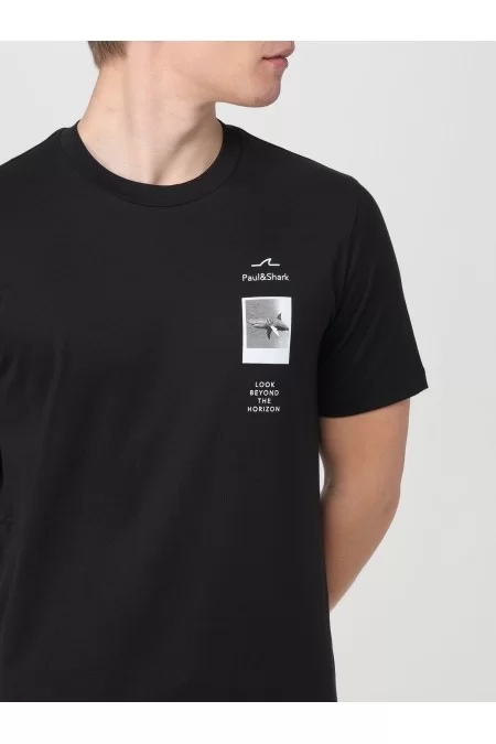 PAUL&SHARK Cotton jersey t-shirt with prints Qualità