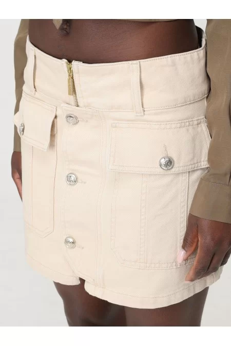 LIU JO BLUE DENIM ECS GONNA MINI BOTTONI E ZIP Ritorno libero