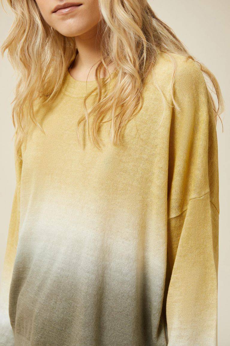Pomandere Maglione girocollo con tintura degradè Nuova