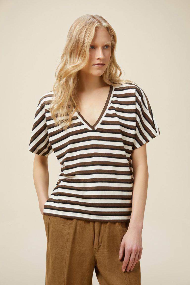 Pomandere T-shirt con scollo a V Moda
