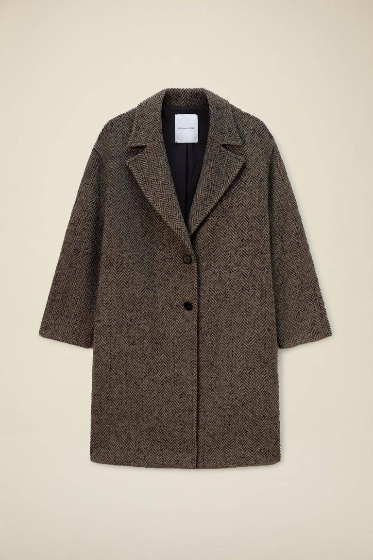 Pomandere Cappotto in resca di lana Consegna Veloce