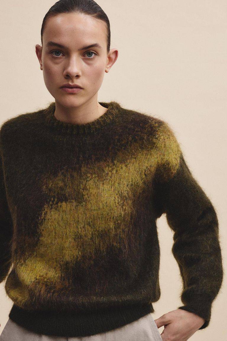 Pomandere Girocollo jacquard in mohair Saldi