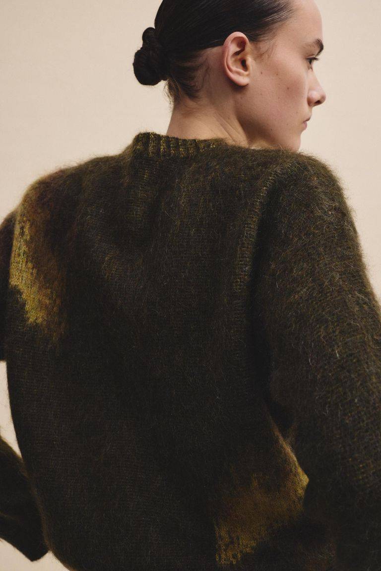 Pomandere Girocollo jacquard in mohair Saldi