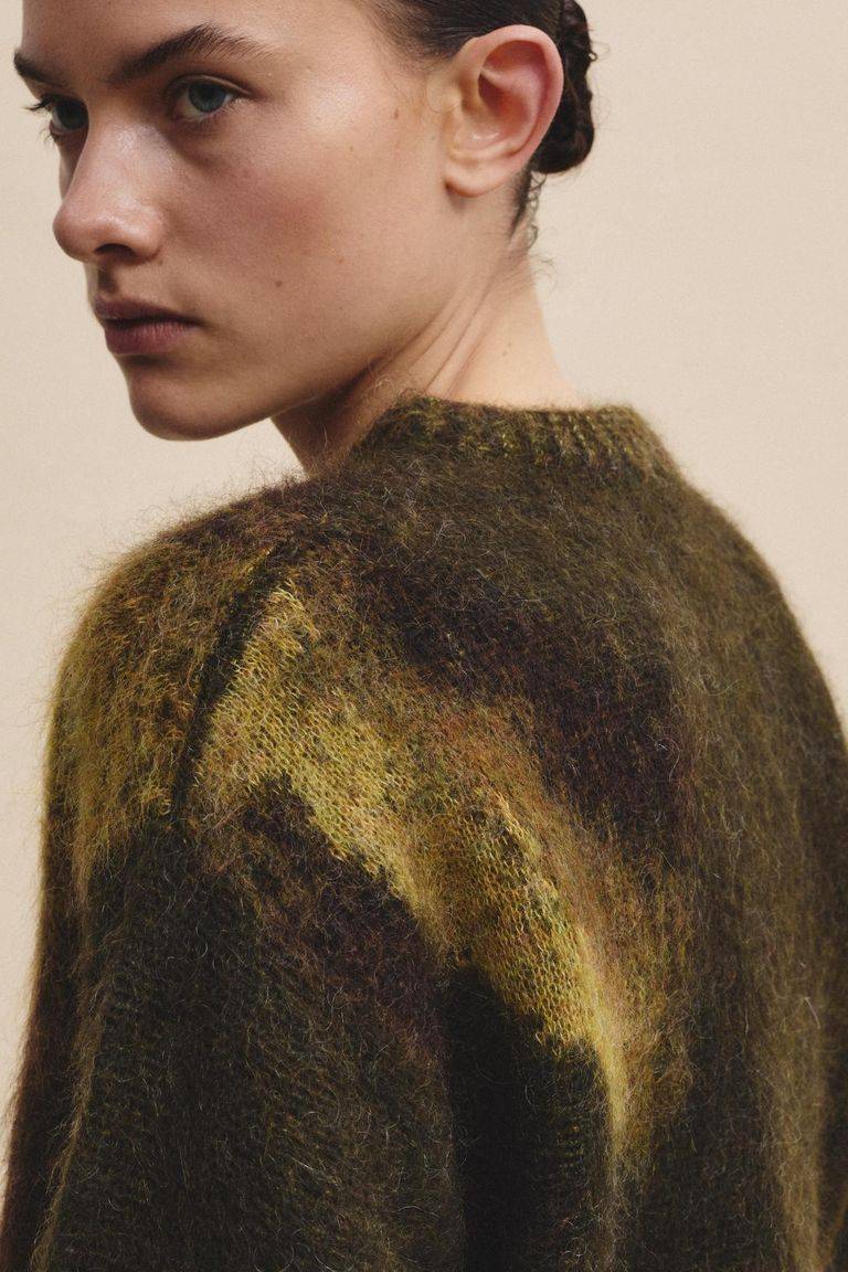Pomandere Girocollo jacquard in mohair Saldi
