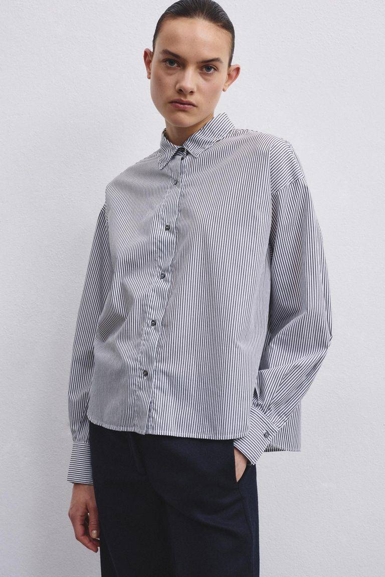 Pomandere Camicia in popeline rigato Moda