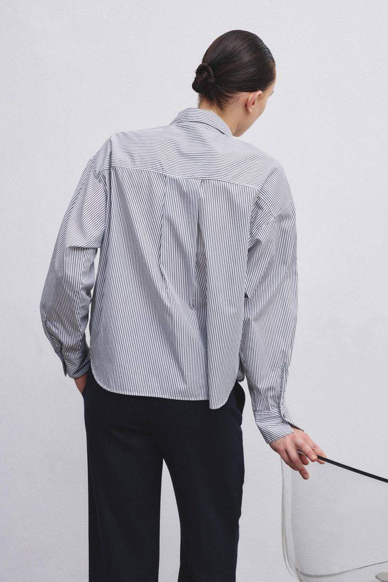 Pomandere Camicia in popeline rigato Moda