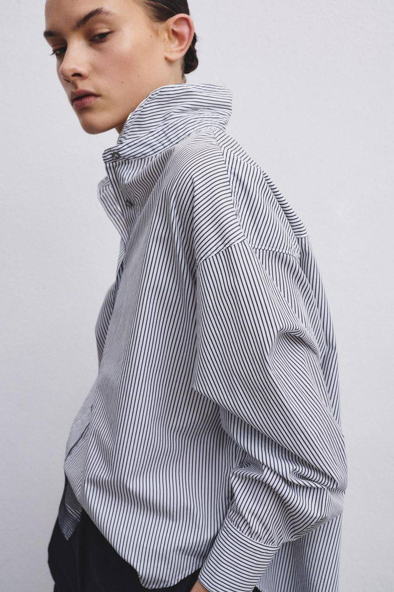 Pomandere Camicia in popeline rigato Moda