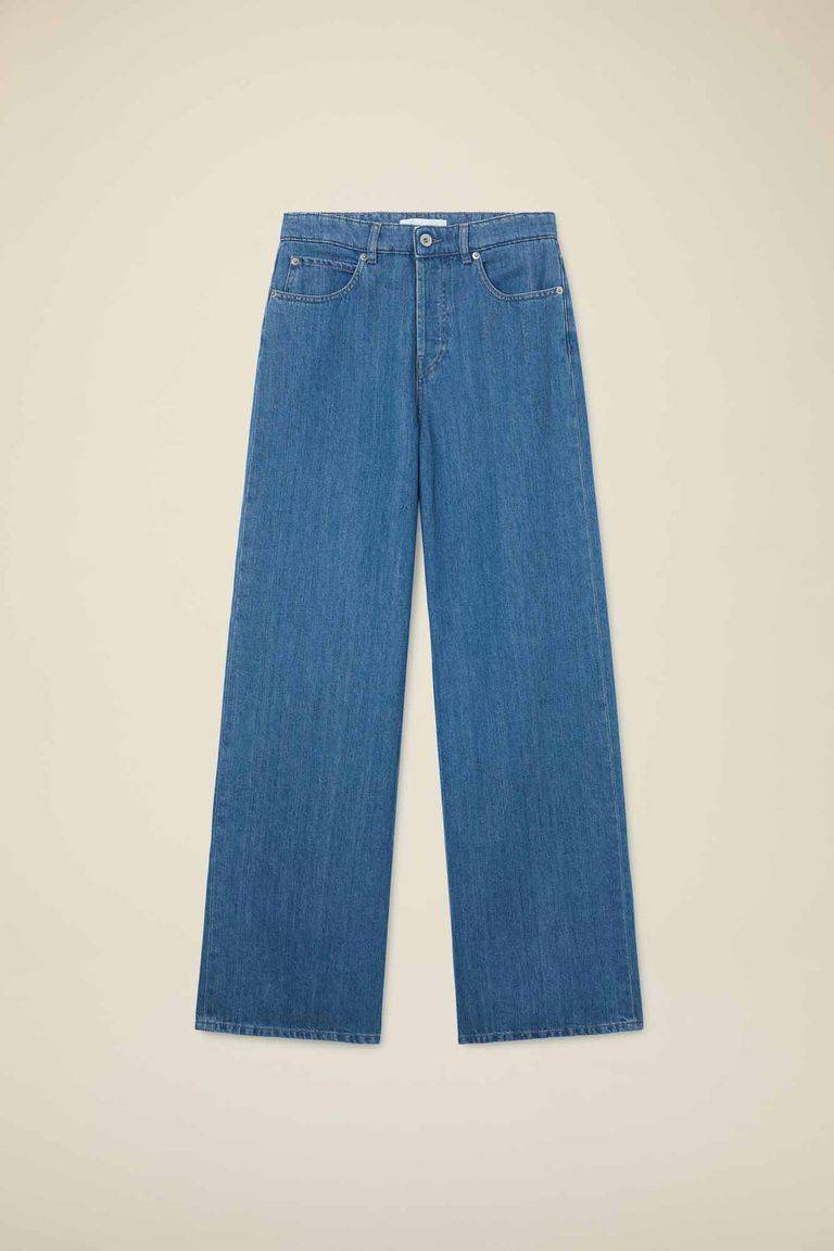 Pomandere Denim wide leg Moda