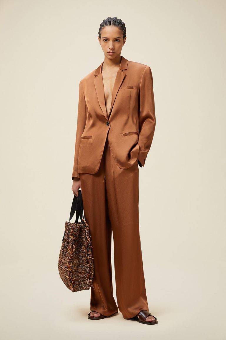 Pomandere Pantalone ampio con elastico in vita lucido