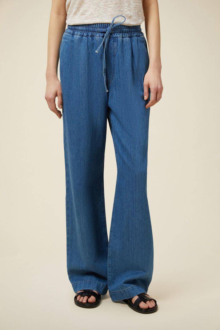 Pomandere Denim con elastico in vita Consegna Veloce