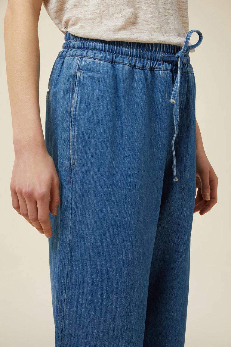 Pomandere Denim con elastico in vita Consegna Veloce