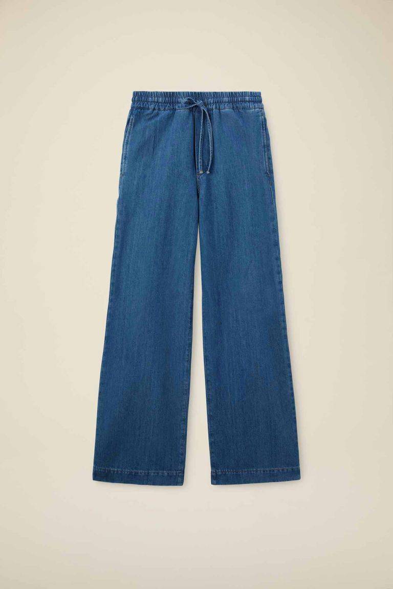 Pomandere Denim con elastico in vita Consegna Veloce