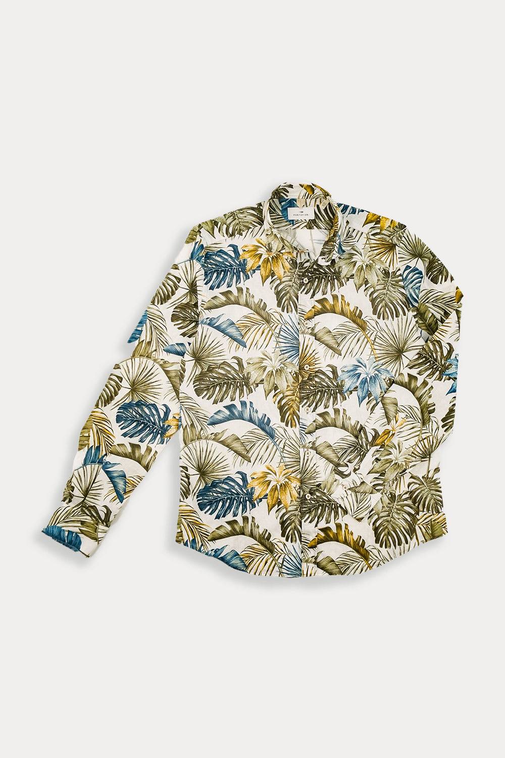 Portofiori CAMICIA FANTASIA MISTO LINO Outlet
