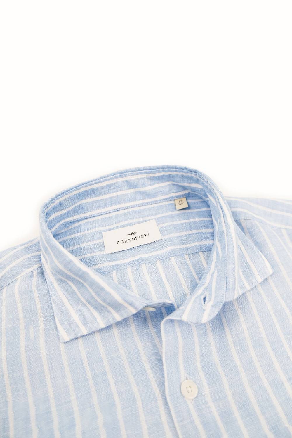Portofiori CAMICIA RIGATA PURO LINO Italia