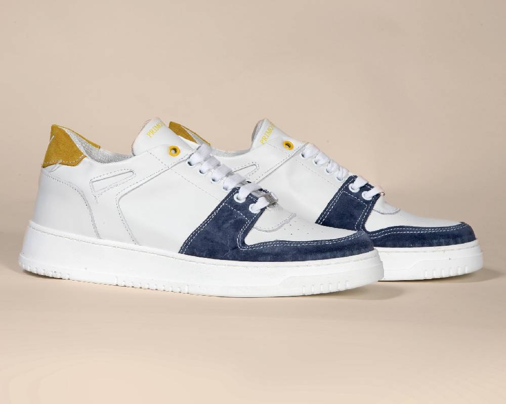 Primo Emporio Sneakers in pelle con banda in camoscio Economico