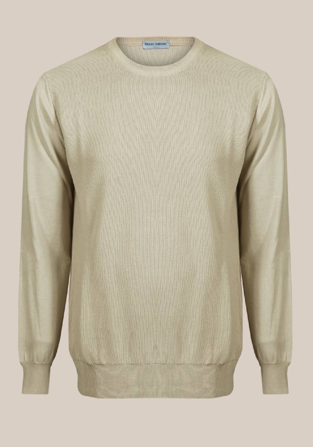 Primo Emporio Maglia giro collo tessitura punto riso Offerta natalizia