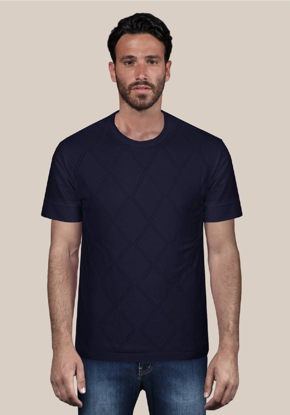 Primo Emporio Maglia giro collo con rombi Qualità Garantita