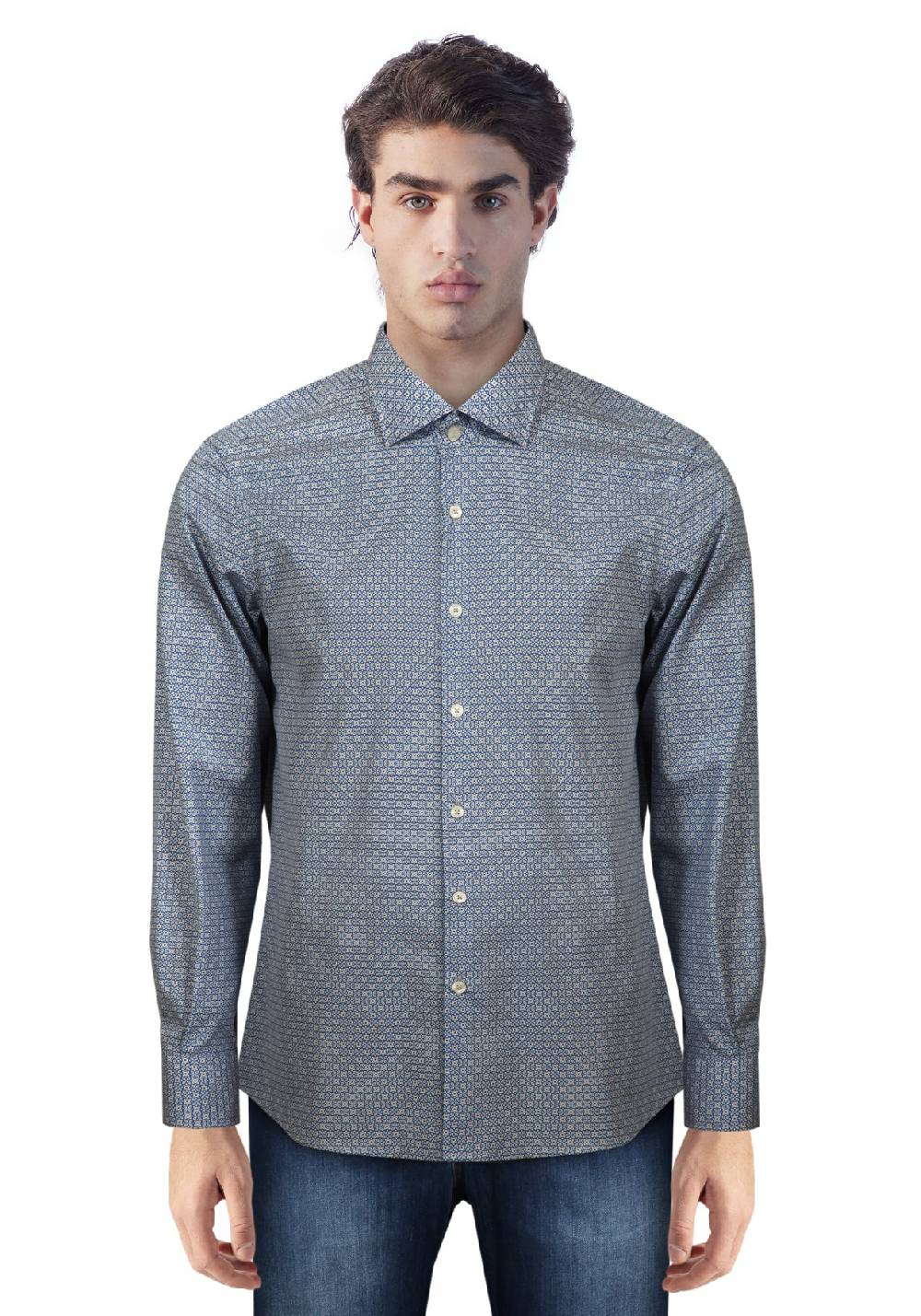 Primo Emporio Camicia in Cotone Micro-Fantasia Prezzo Ridotto