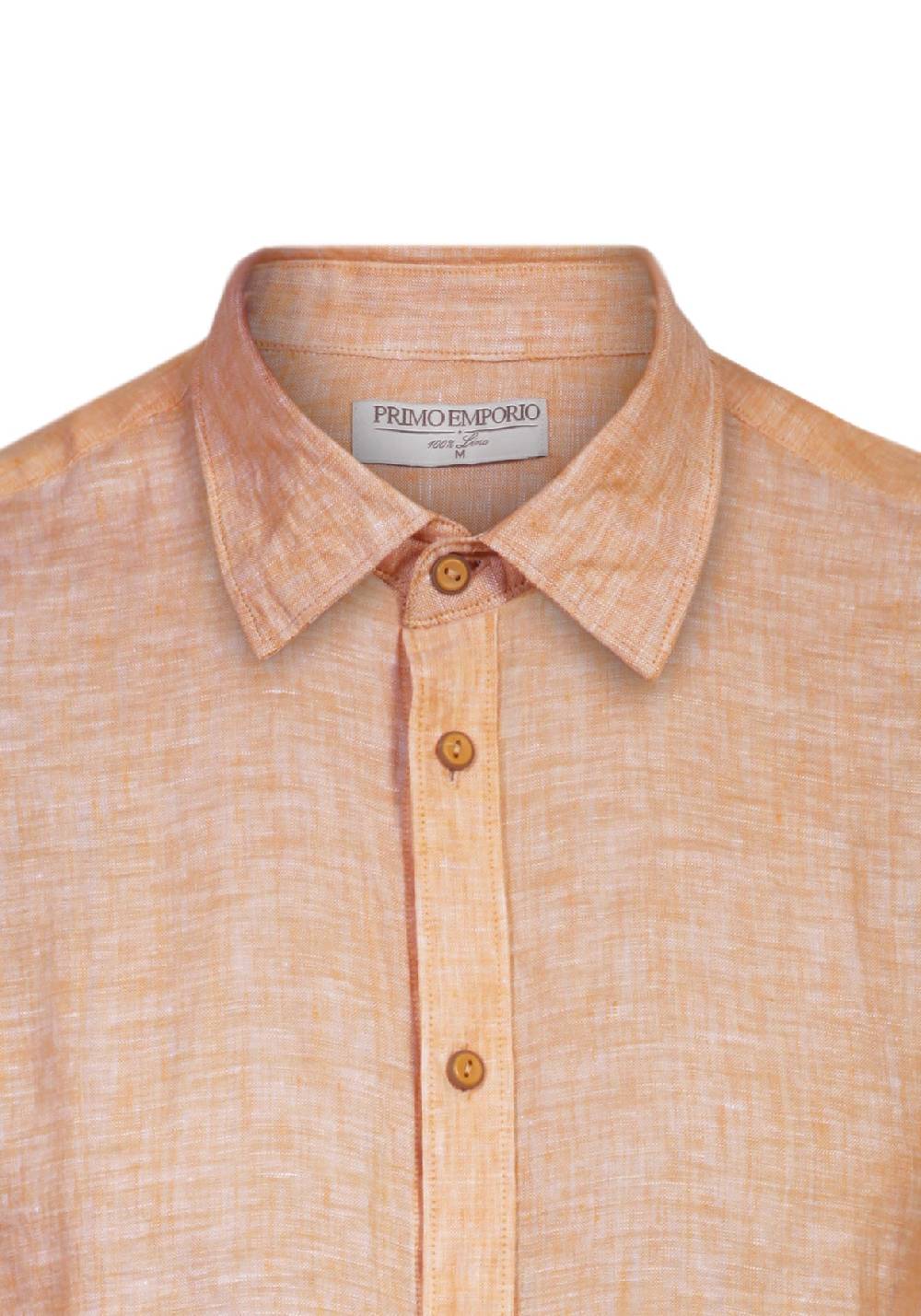 Primo Emporio Camicia Lino Mezza Manica - Arancio I Più Venduti