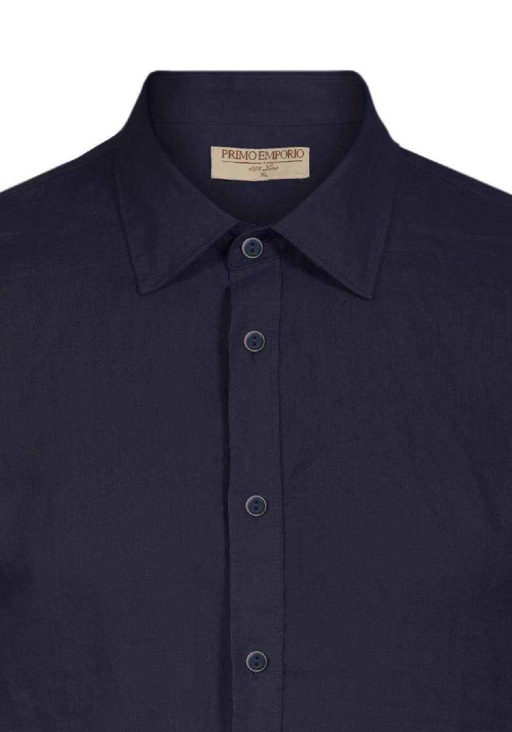 Primo Emporio Camicia Lino Mezza Manica - Blue Vendite Flash