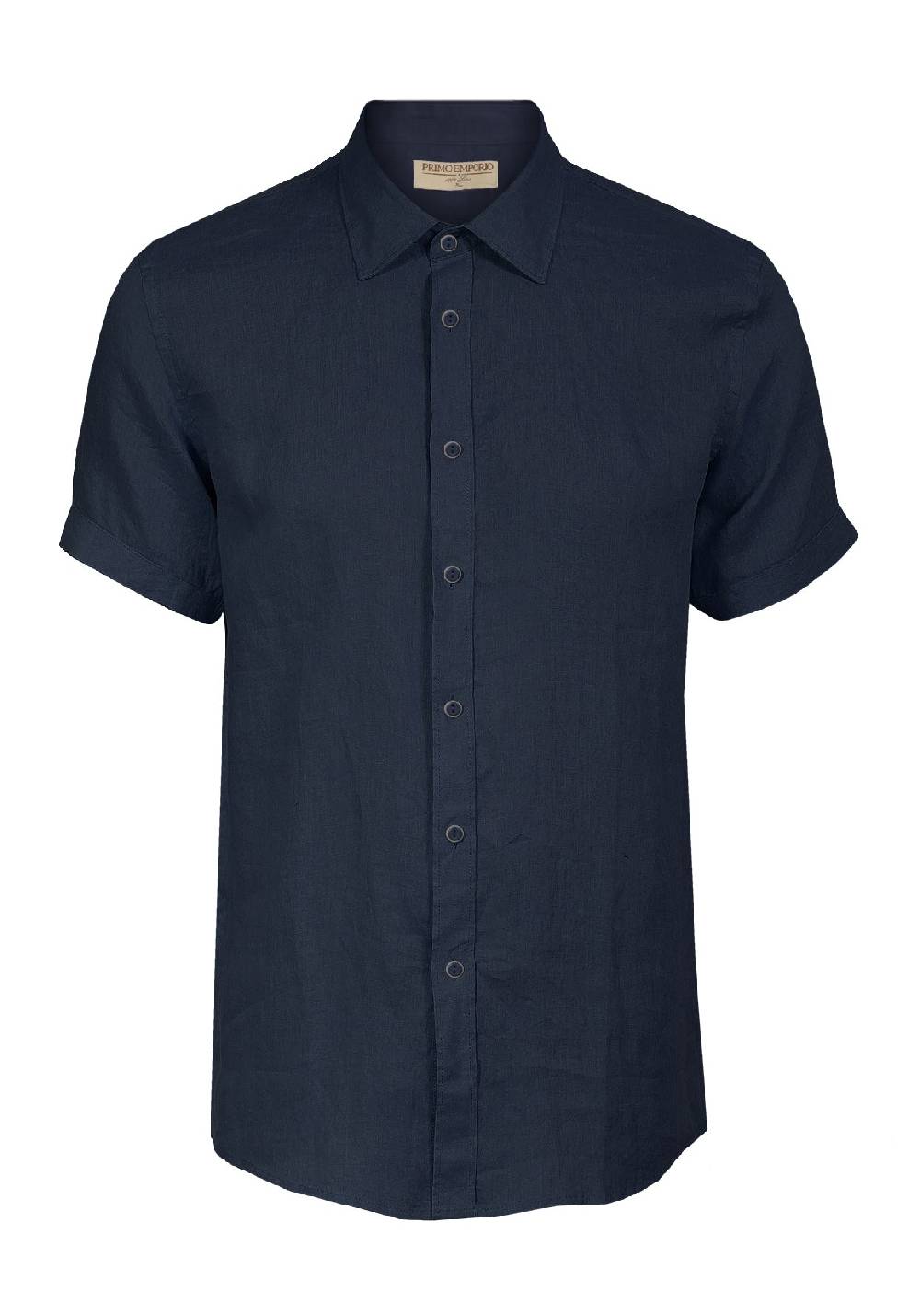 Primo Emporio Camicia Lino Mezza Manica - Blue Vendite Flash