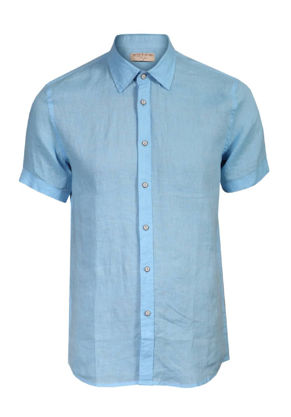 Primo Emporio Camicia Lino Mezza Manica - Turchese Nuova