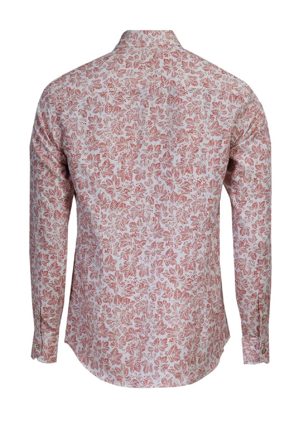 Primo Emporio Camicia manica lunga collo Francese Stampa foglie Moda
