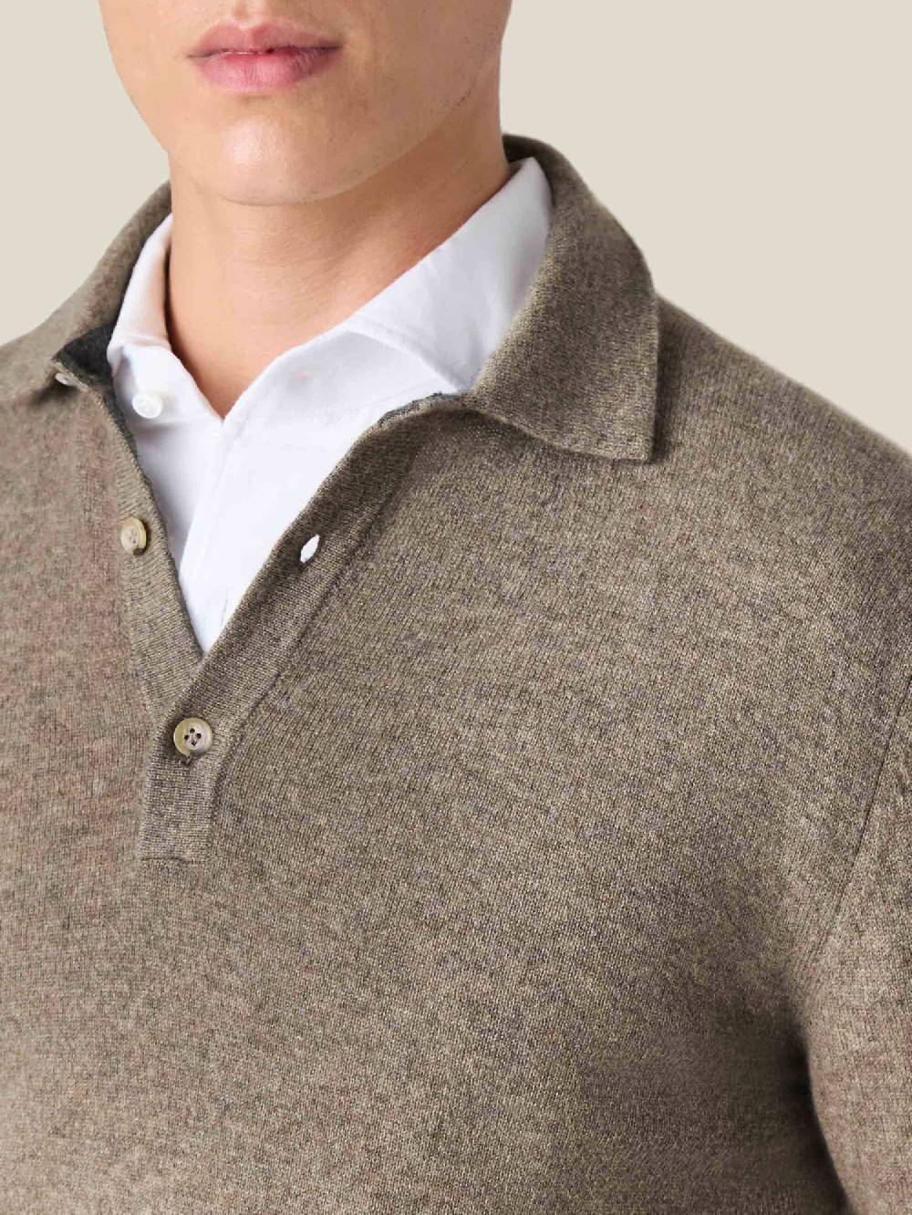 Luca Faloni Polo Sweater2-Ply Cashmere Vendita Calda