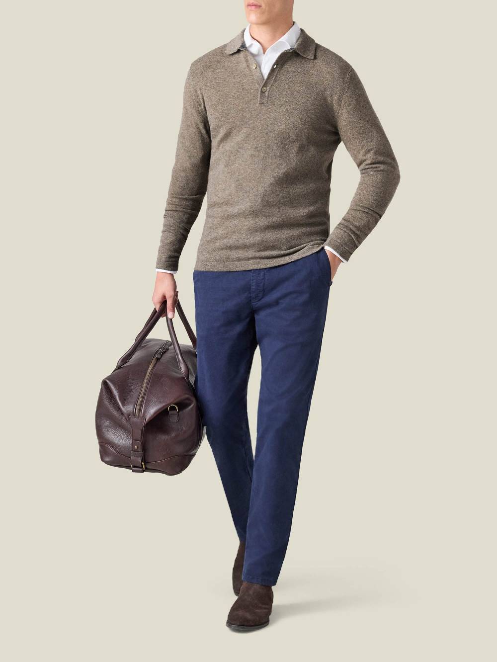 Luca Faloni Polo Sweater2-Ply Cashmere Vendita Calda