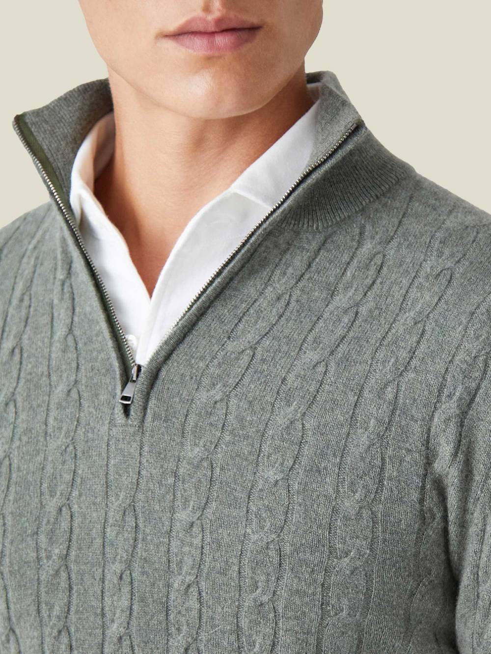 Luca Faloni maglia mezzocollo a trecce con zipcashmere a 2 fili I Più Venduti