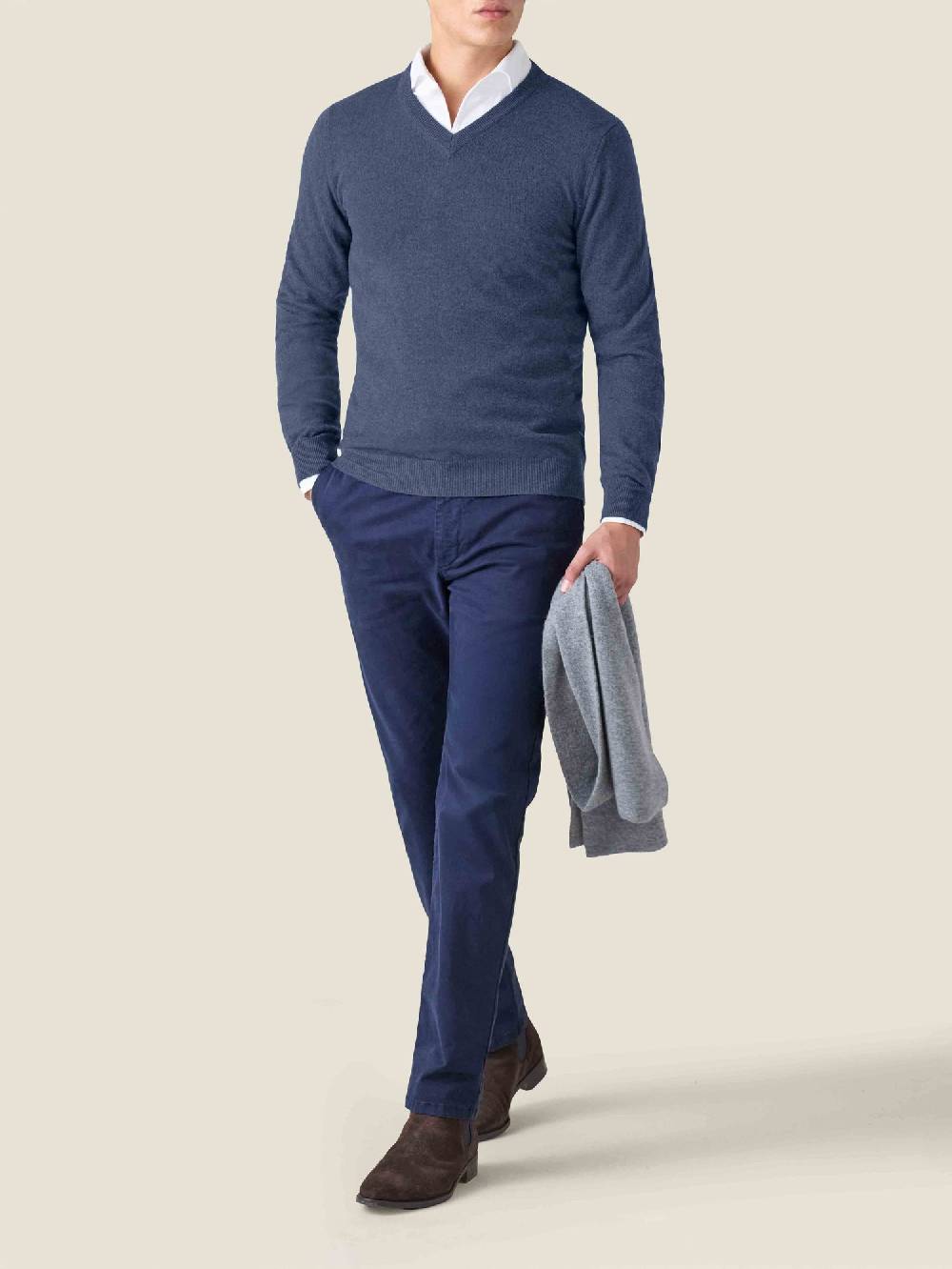 Luca Faloni V Neck2-Ply Cashmere Qualità
