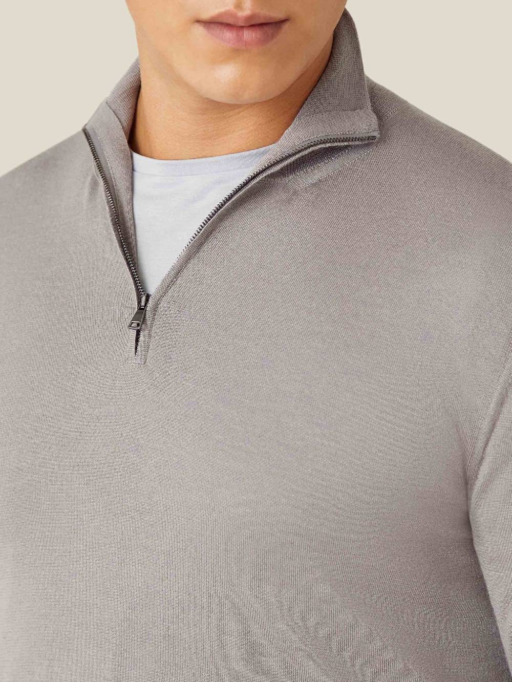 Luca Faloni Maglia con collo mezza zipSeta-Cashmere In Saldo