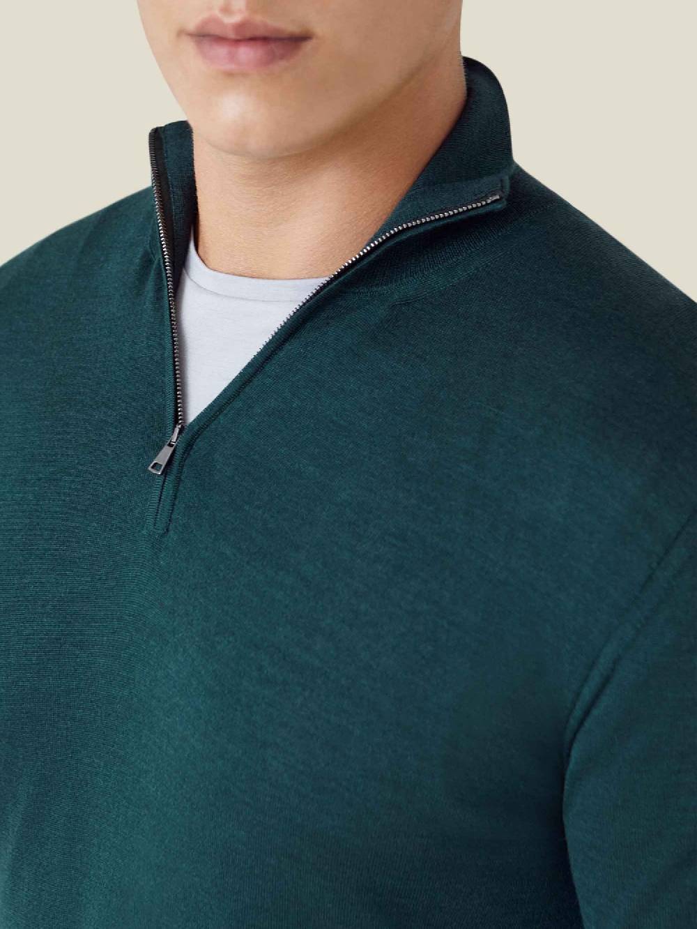 Luca Faloni Maglia con collo mezza zipSeta-Cashmere Nuova