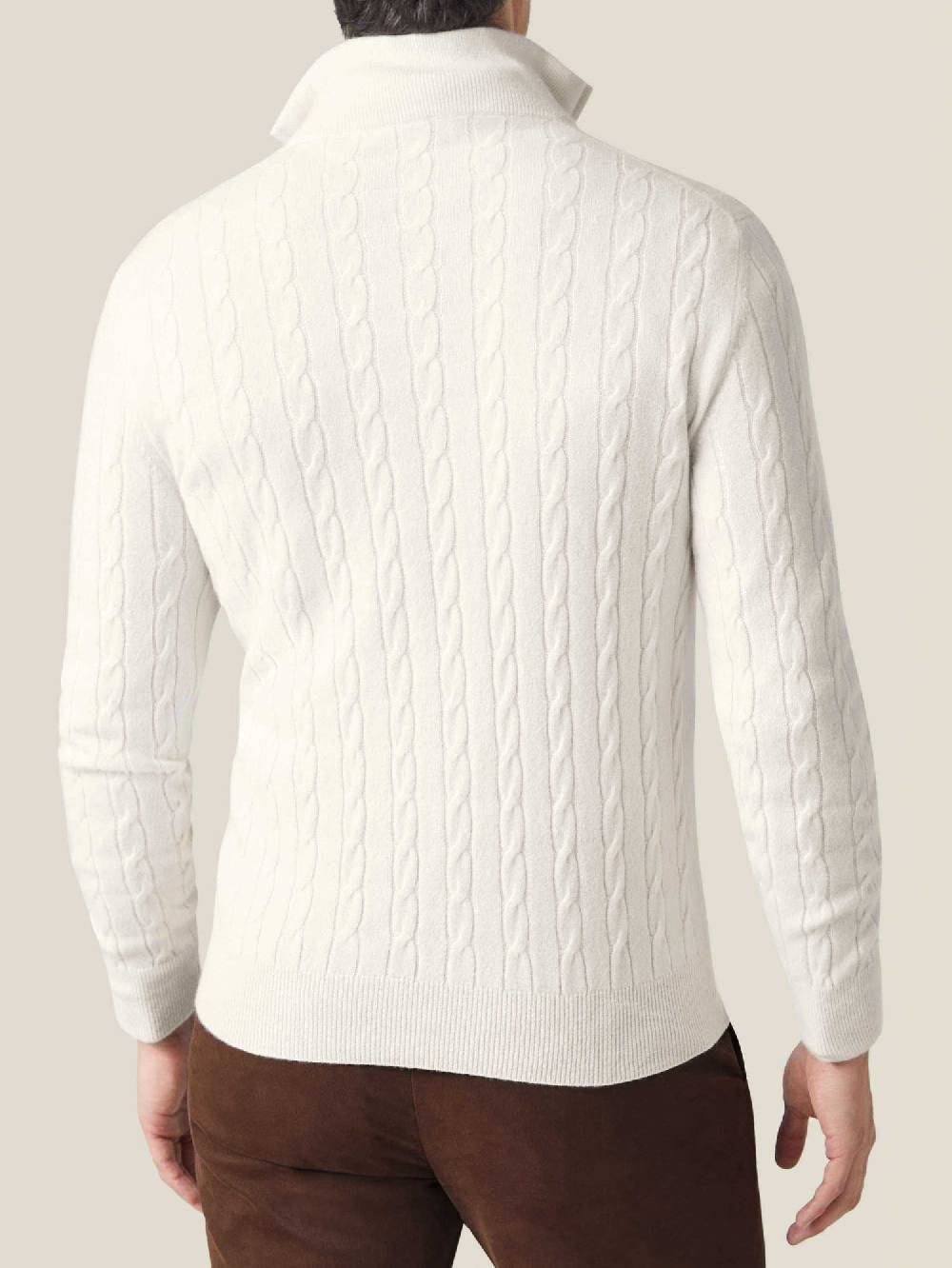Luca Faloni maglia mezzocollo a trecce con zipcashmere a 2 fili Saldi Di Fabbrica