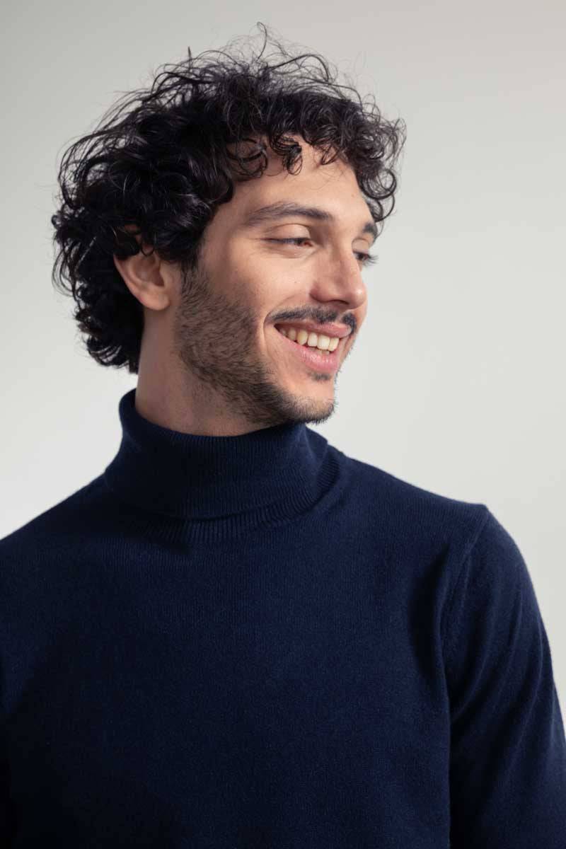 Rifò ALBERTO Maglia Collo Alto Uomo Cashmere Rigenerato Vendite stagionali