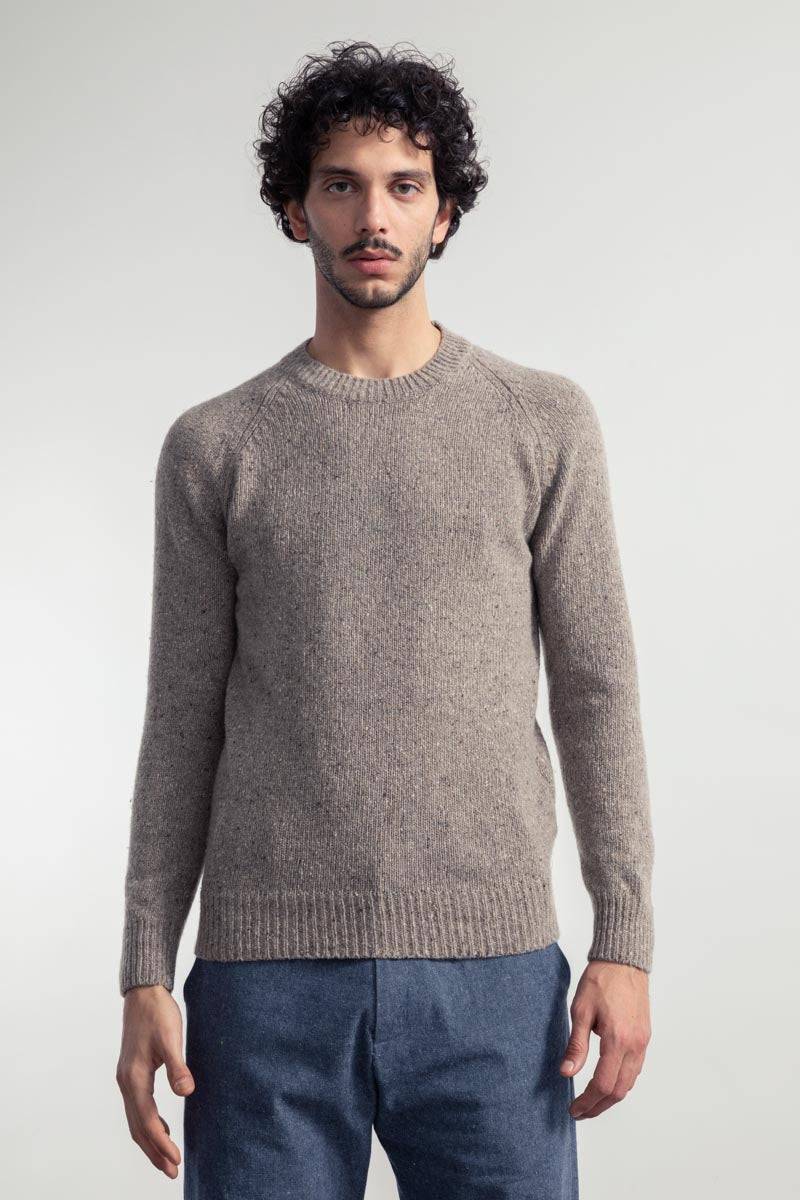 Rifò ALFREDO Maglia Girocollo Unisex Cashmere Rigenerato Smaltimento dello stoccaggio