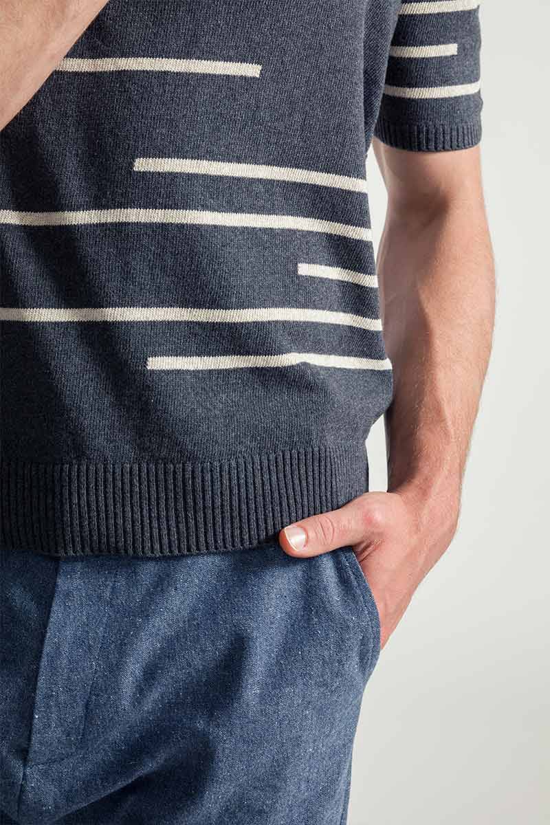 Rifò ADONE Maglia Righe Uomo Cotone Rigenerato Economico