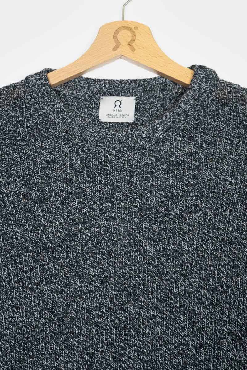 Rifò COSIMO Maglia Uomo Cotone Jeans Rigenerato Promozione